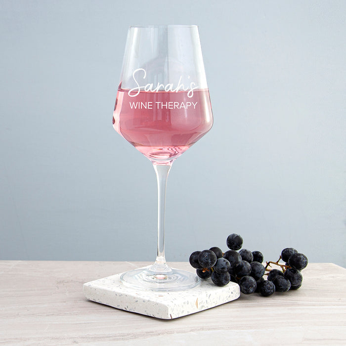 Engraved Wine Therapy Wine Glass