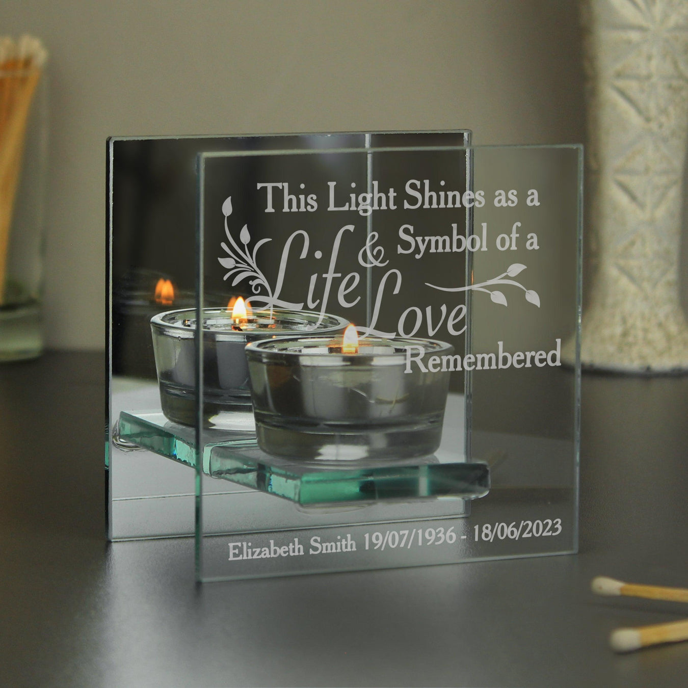 Personalised Mirrored Glass Tea Light Holders