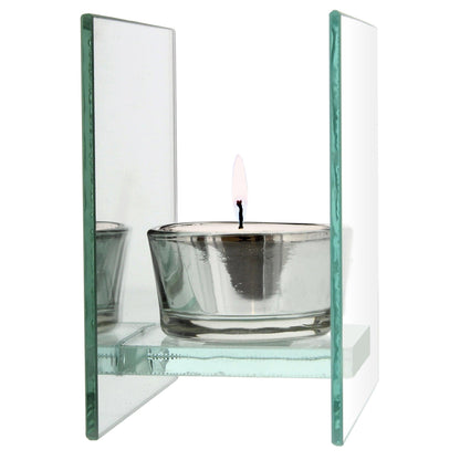 Personalised Sentiments Mirrored Glass Tea Light Holder