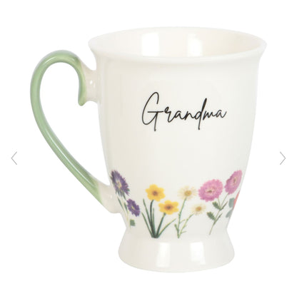 Grandma Wildflower Pedestal Mug