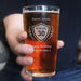 Personalised 30th Birthday Crest Pint Glass