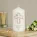 Personalised Floral Cross Memorial Pillar Candle