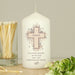 Personalised Floral Cross Memorial Pillar Candle