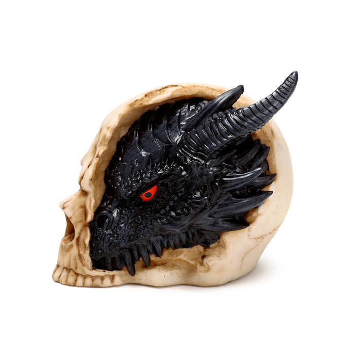 Shadows of Darkness Black Dragon in Skull Ornament Small