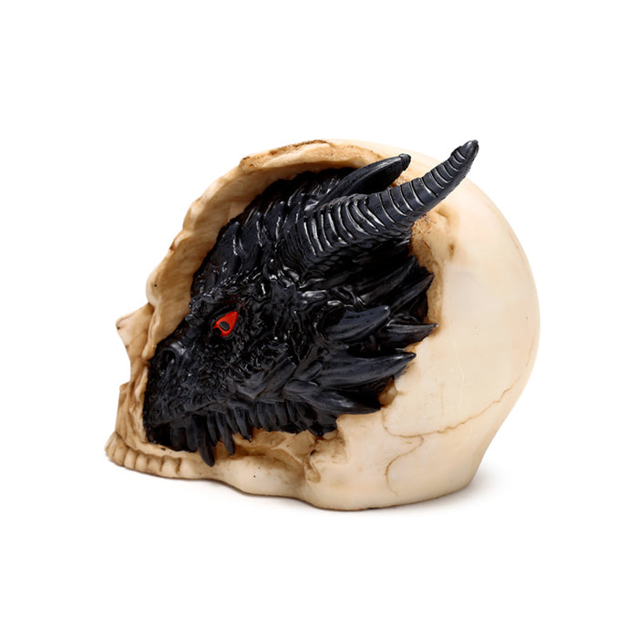 Shadows of Darkness Black Dragon in Skull Ornament Small