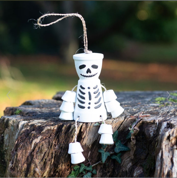 White Skeleton Terracotta Pot Man