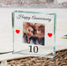 Happy 10th Anniversary Crystal Glass Ornament
