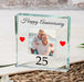 Happy 25th Anniversary Crystal Glass Ornament