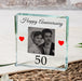 Happy 50th Anniversary Crystal Glass Ornament