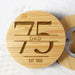Personalised 75th Birthday Bamboo Bottle Opener Coaster