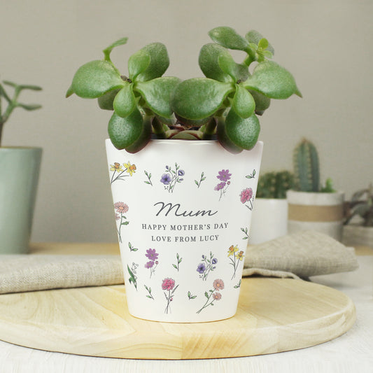 Personalised Wild Flowers Plant Pot