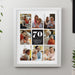 Personalised 70th Birthday Multi Photo Upload White Framed