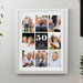 Personalised 50th Anniversary Multi Photo Upload White Framed