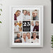 Personalised 25th Anniversary Multi Photo Upload White Framed