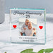 Personalised 25th Wedding Anniversary Photo Crystal Glass Ornament