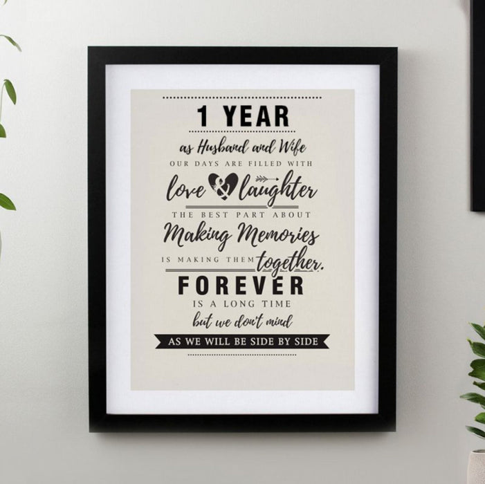 1st Anniversary Black Framed Print