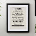 1st Anniversary Black Framed Print
