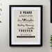 2nd Anniversary Black Framed Print
