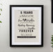 5th Anniversary Black Framed Print