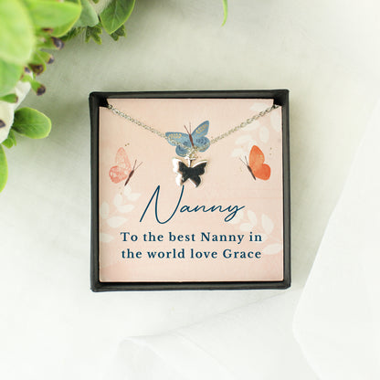 Personalised Butterfly Sentiment Necklace and Gift Box