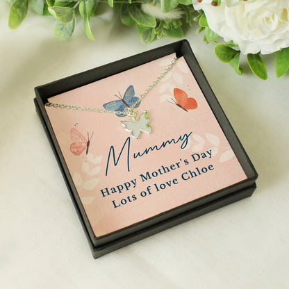 Personalised Butterfly Sentiment Necklace and Gift Box