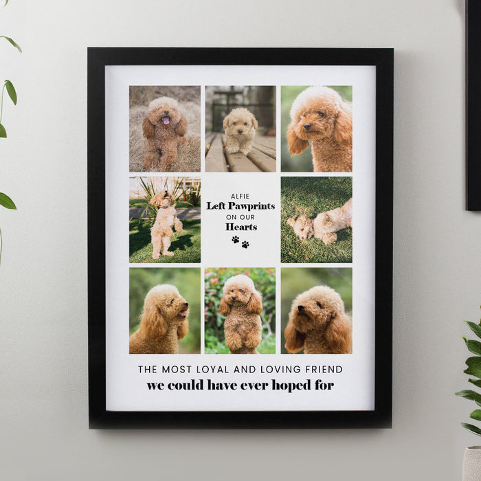 Personalised Pet Memorial Multi Photo Upload Black Framed Print