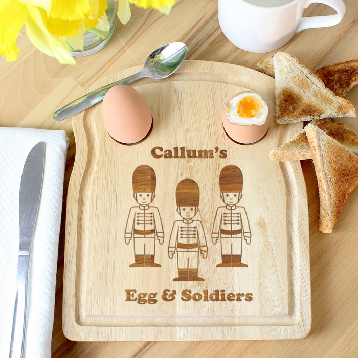 Personalised Soldiers Design Egg and Soldiers Board
