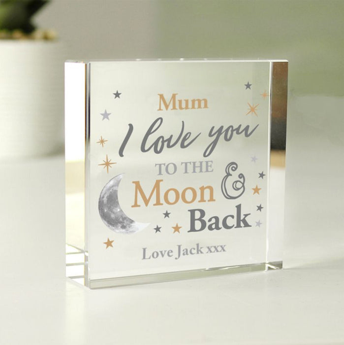 Personalised Mum Love You To the Moon and Back Glass Ornament