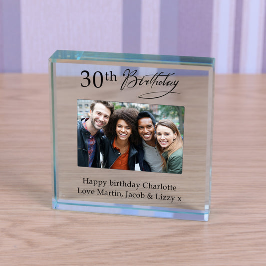 Personalised 30th Birthday Photo Keepsake Gift Crystal Glass Token