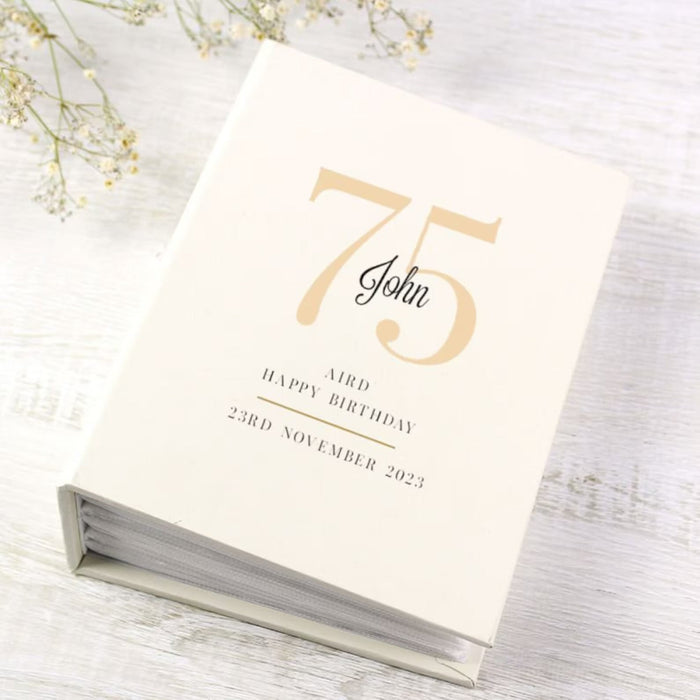 Personalised 75th Birthday Photo Album with Sleeves - 6x4