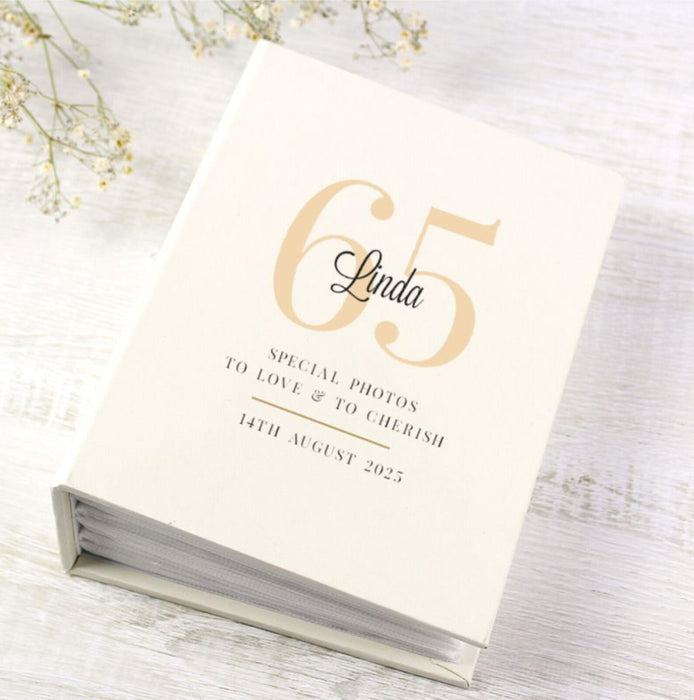 Personalised 65th Birthday Photo Album with Sleeves - 6x4