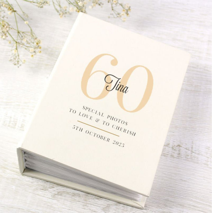 Personalised 60th Birthday Photo Album with Sleeves - 6x4