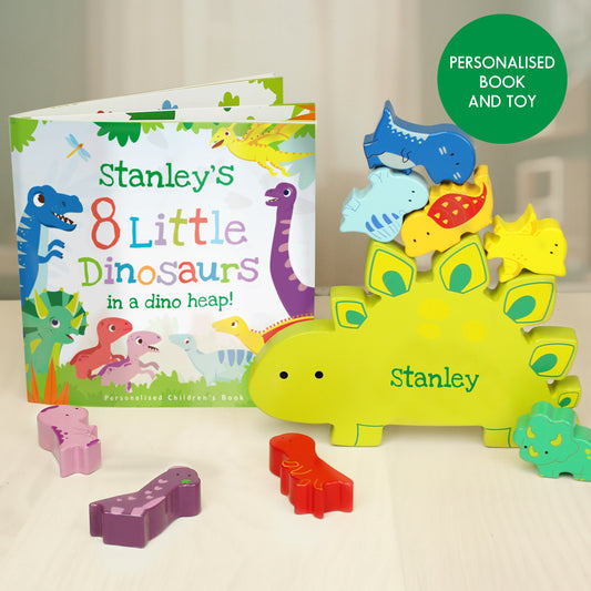 Personalised Dinosaur Story Book & Stacking Toy