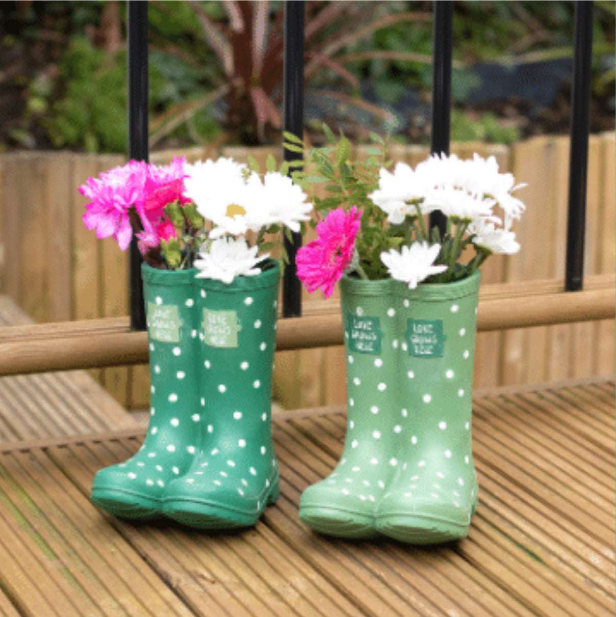 Light Green Welly Boot Planter