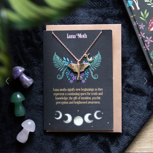 Luna Moth Necklace Card