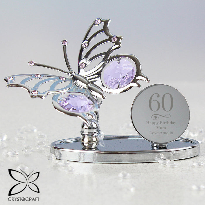 Personalised 60th Birthday Crystocraft Butterfly Ornament