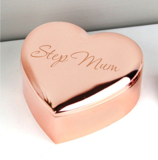 Step Mum Rose Gold Heart Trinket Box