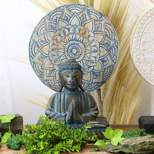 Buddha Feng Shui Set - Flower Mandala - Blue