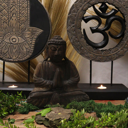 Buddha Feng Shui Set - Om - Grey & Black