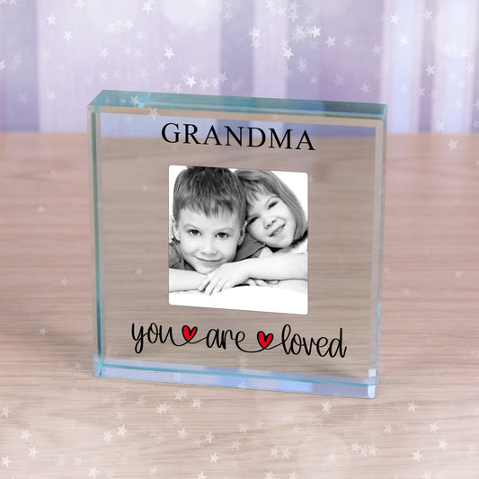 Personalised You Are Loved Photo Crystal Glass Token Gift