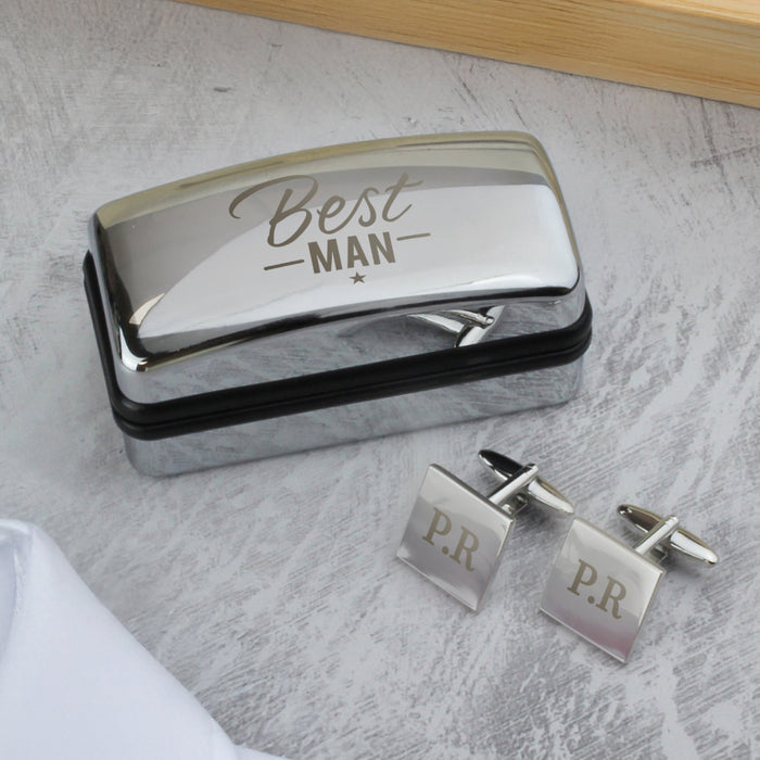 Engraved Best Man Wedding Cufflinks & Box Gift Set