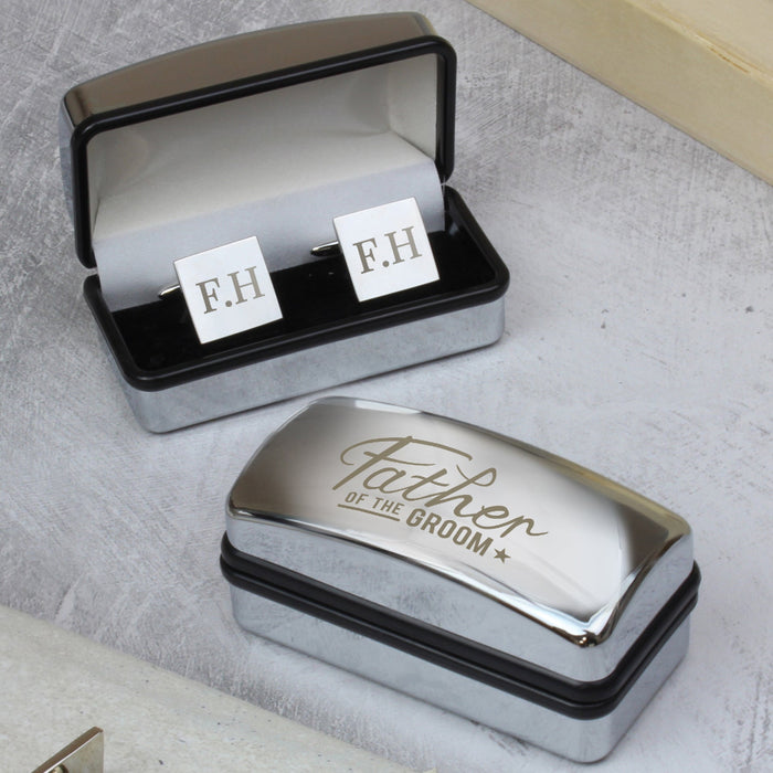 Engraved Father of the Groom Wedding Cufflinks & Box Gift Set