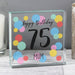 Personalised 75th Birthday Confetti Crystal Glass Block