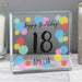 Personalised 18th Birthday Confetti Crystal Glass Block