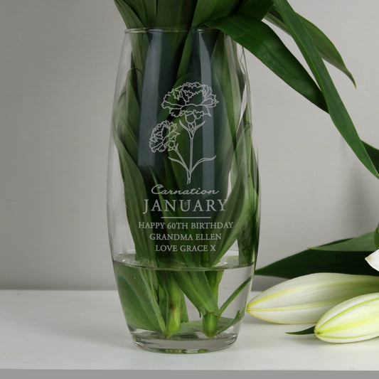 Personalised Birth Flower Bullet Vase