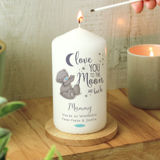 Personalised Me to You Love You to the Moon and Back Pillar Candle