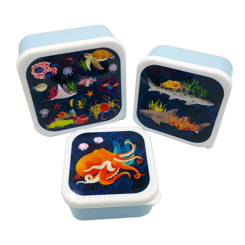 Marine Kingdom Sea Life Lunch Boxes Set of 3 (S/M/L)