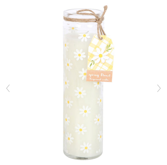 White Daisy Tube Candle