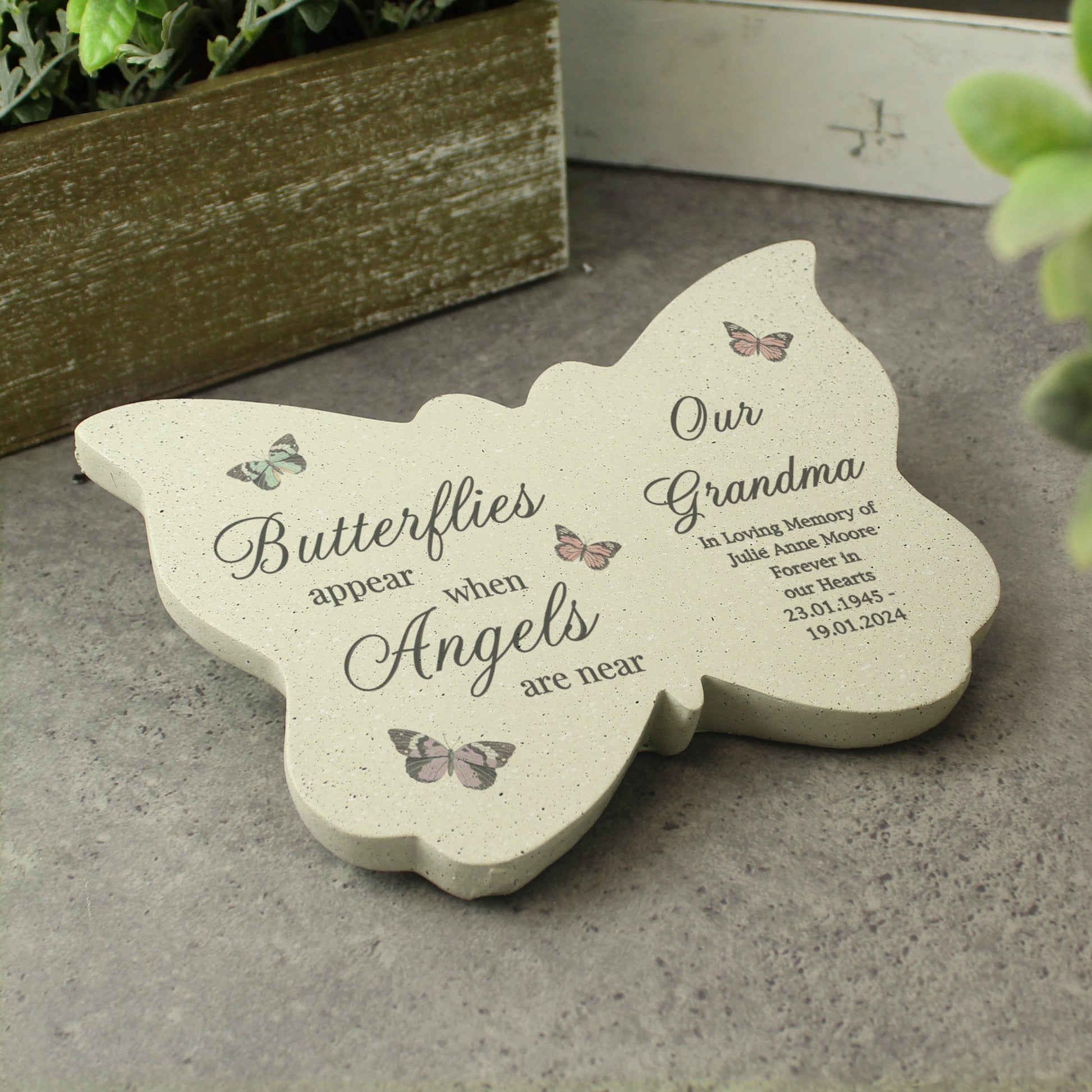 Personalised Butterflies Appear Memorial Printed Resin Butterfly