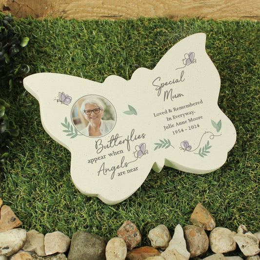 Personalised Butterflies Appear Photo Upload Memorial Butterfly Grave Ornament 